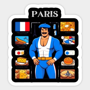 Paris France Strongman Sticker